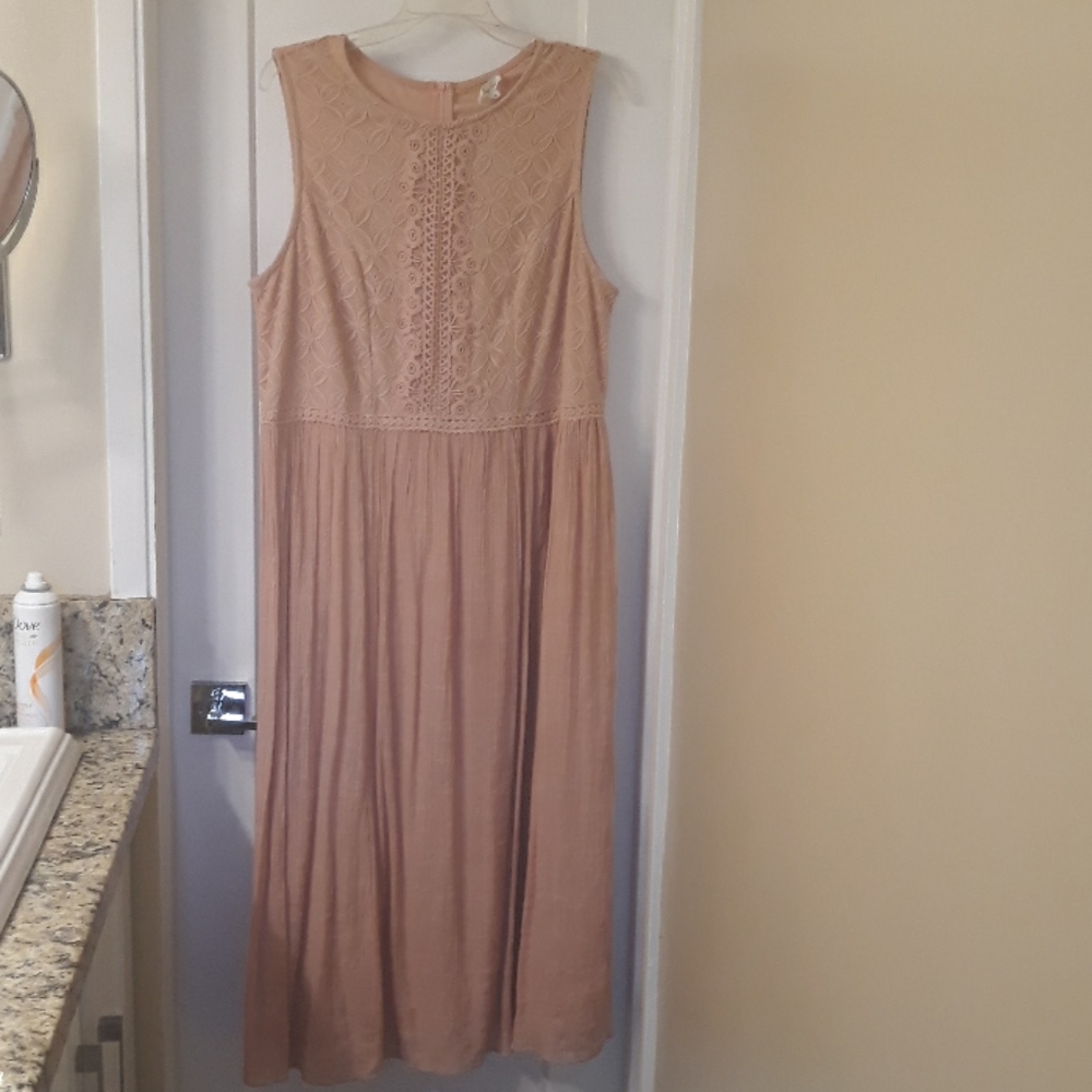 Kings Road Dusty Rose pink maxi dress 1x